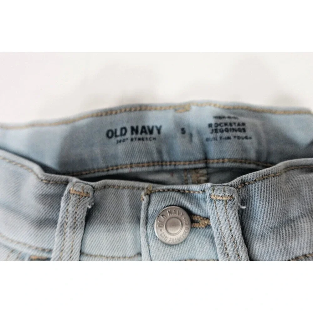 Old Navy Girls Rockstar Jeggings Distressed Light Wash Raw‎ Hem Size 5 Small